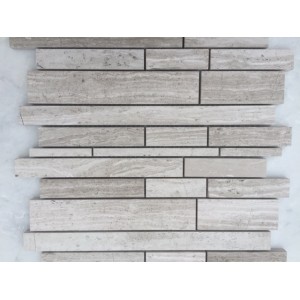 Haisa Light Mini Planking Honed Limestone Mosaic